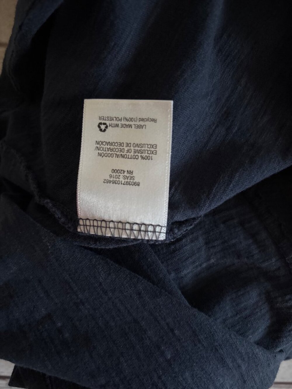 Basic Editions Navy Cap Sleeve Full Fit Top Size Large - Picture 5 of 5